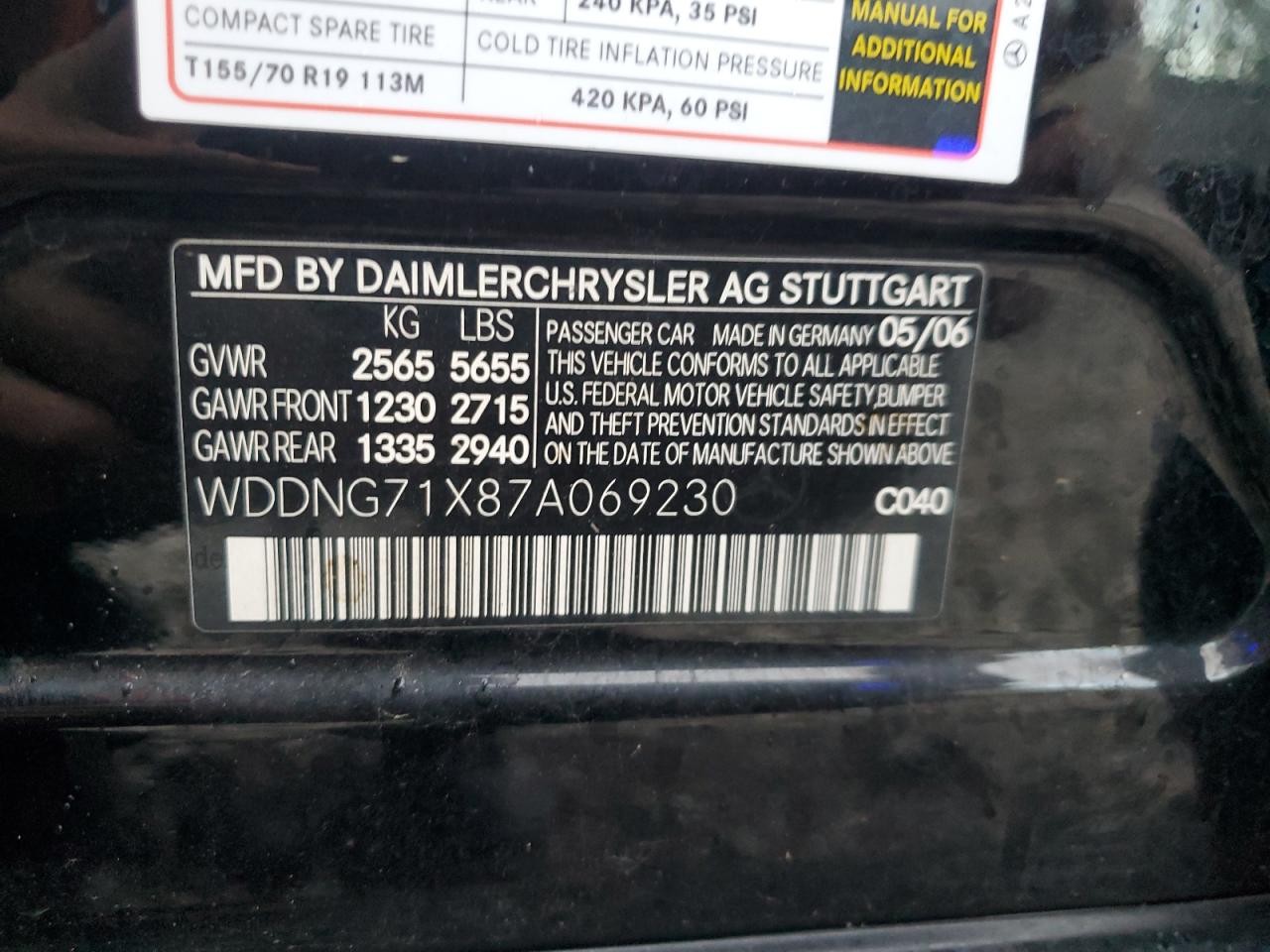 Lot #3291466467 2007 MERCEDES-BENZ S 550