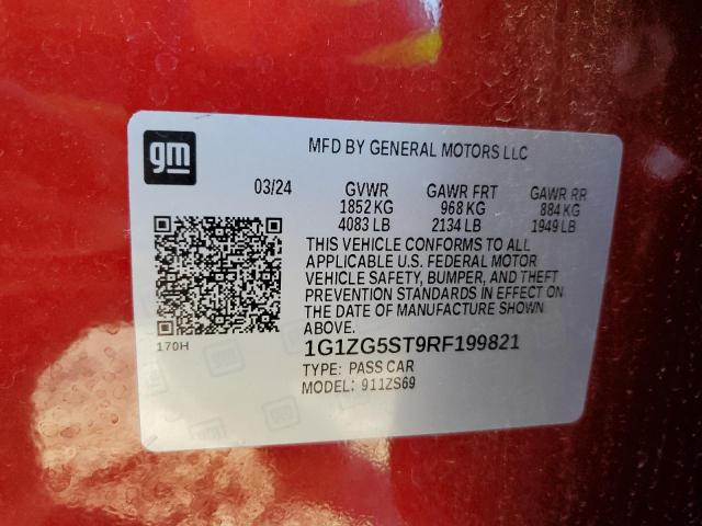 2024 CHEVROLET MALIBU RS - 1G1ZG5ST9RF199821