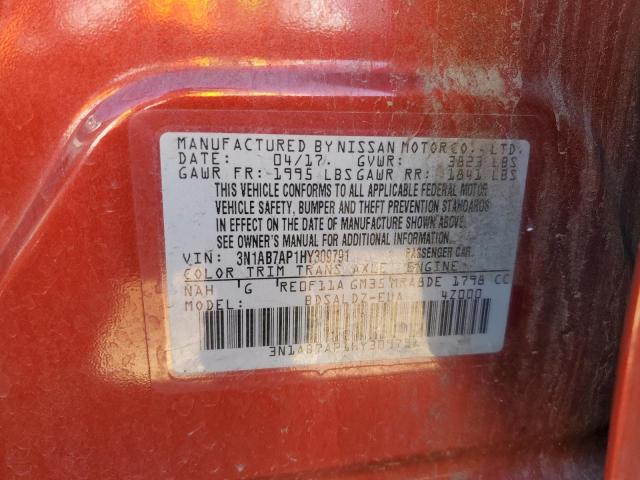 2017 NISSAN SENTRA S 3N1AB7AP1HY309791