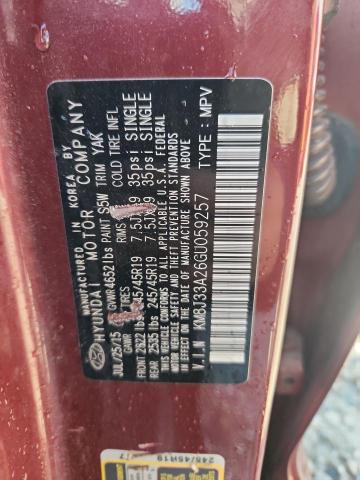 2016 HYUNDAI TUCSON LIM KM8J33A26GU059257