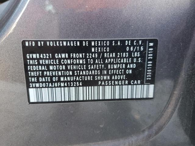 2015 VOLKSWAGEN JETTA SE 3VWD07AJ6FM413254