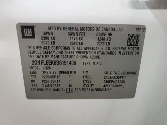 2013 CHEVROLET EQUINOX LT - 2GNFLEEK6D6151406