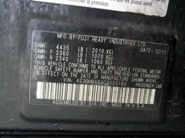 2012 SUBARU LEGACY 2.5 - 4S3BMBA69C3020780