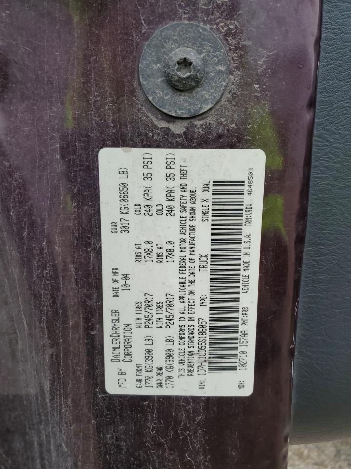 Lot #3286000802 2005 DODGE RAM 1500 S