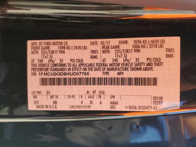 2017 FORD ESCAPE SE - 1FMCU0GD8HUD07765