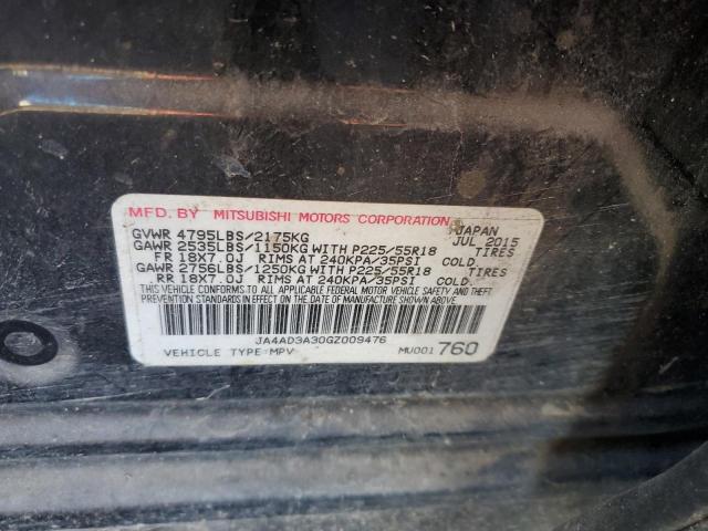 2016 MITSUBISHI OUTLANDER JA4AD3A30GZ009476