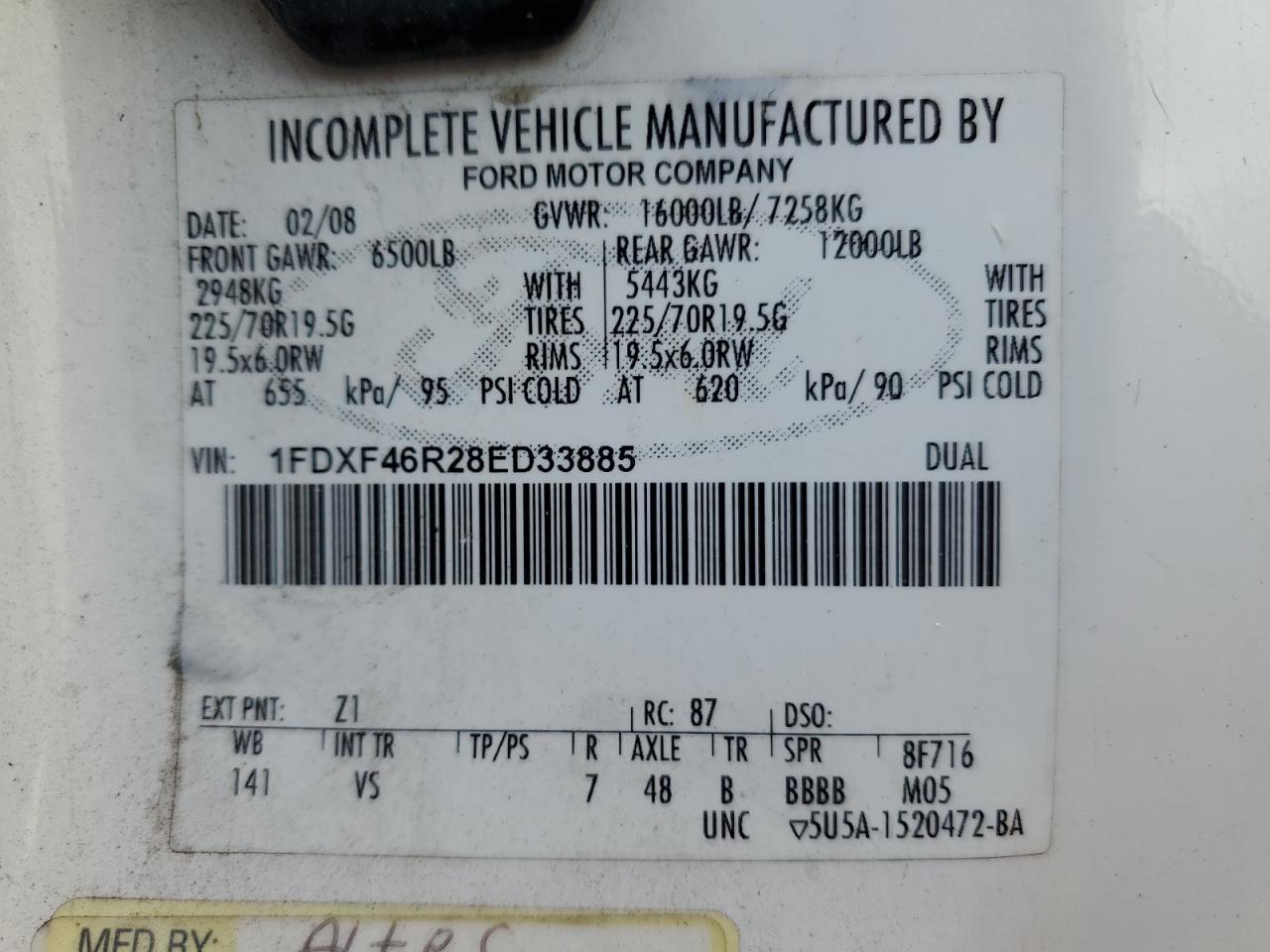 Lot #3274651953 2008 FORD F450 SUPER