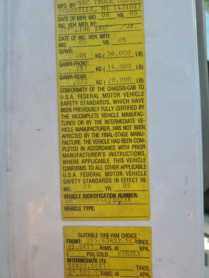 Lot #3279588281 2006 STERLING LT9500