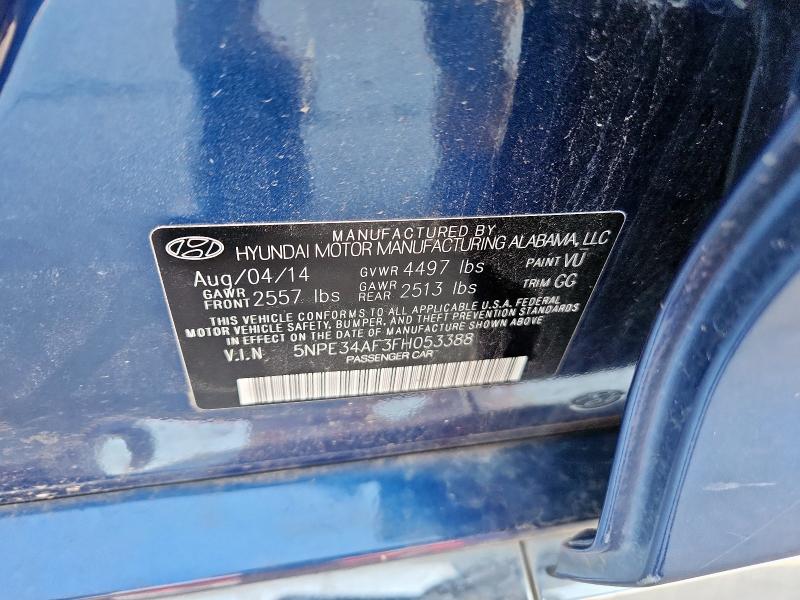 2015 HYUNDAI SONATA SPO 5NPE34AF3FH053388