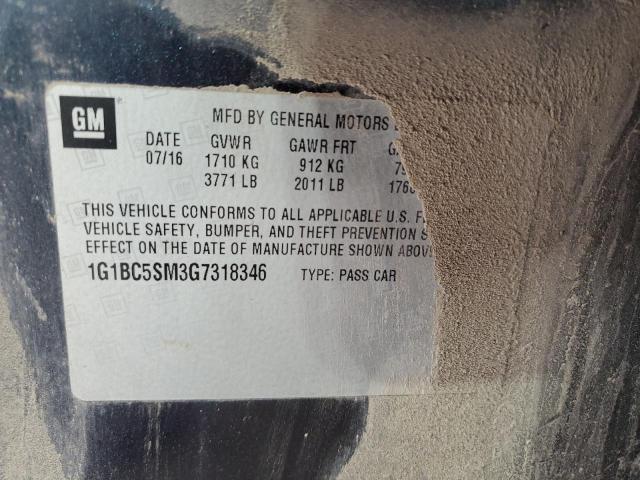 2016 CHEVROLET CRUZE LS 1G1BC5SM3G7318346