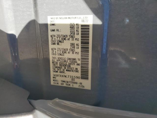 2022 NISSAN ROGUE SL - 5N1BT3CB7NC731590