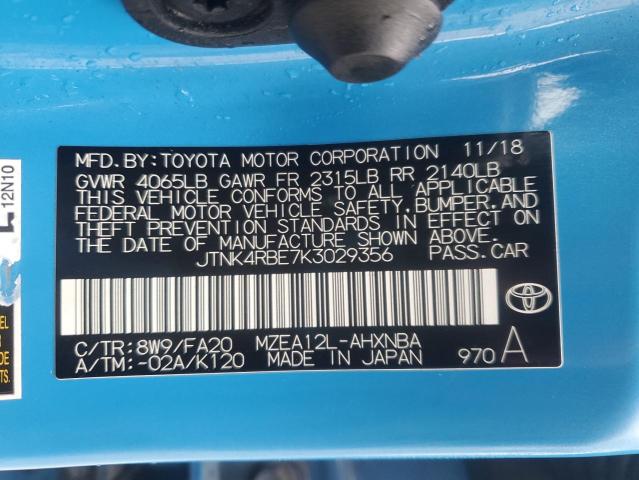 2019 TOYOTA COROLLA SE - JTNK4RBE7K3029356