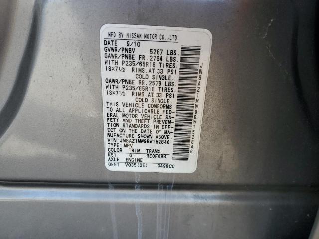 2011 NISSAN MURANO S - JN8AZ1MW9BW152846