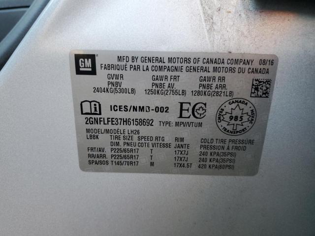 2017 CHEVROLET EQUINOX LT - 2GNFLFE37H6158692