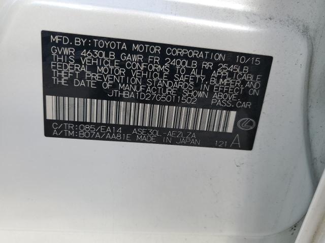 2016 LEXUS IS 200T JTHBA1D27G5011502