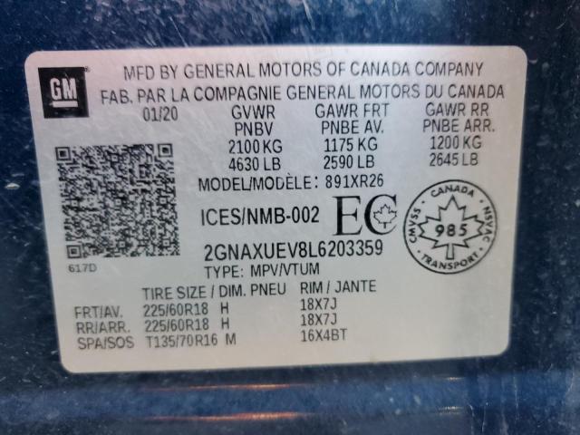 2020 CHEVROLET EQUINOX LT - 2GNAXUEV8L6203359