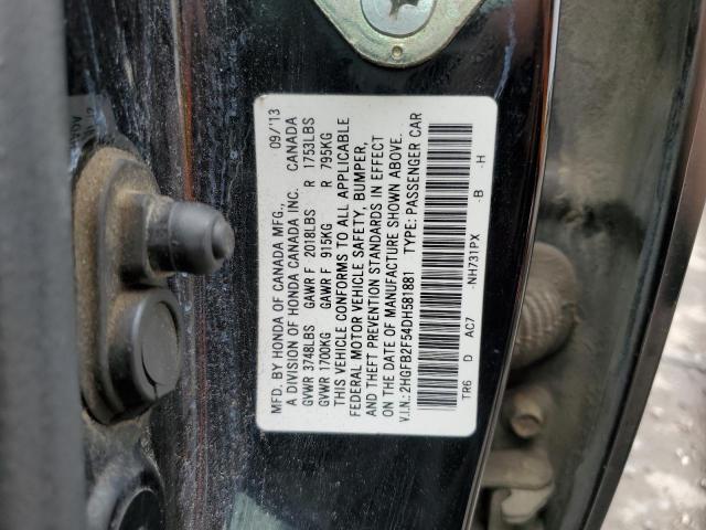 2013 HONDA CIVIC LX - 2HGFB2F54DH581881