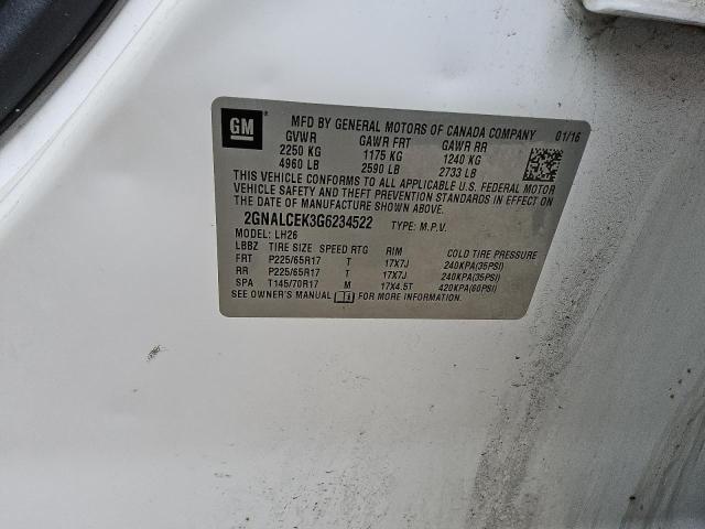 2016 CHEVROLET EQUINOX LT - 2GNALCEK3G6234522