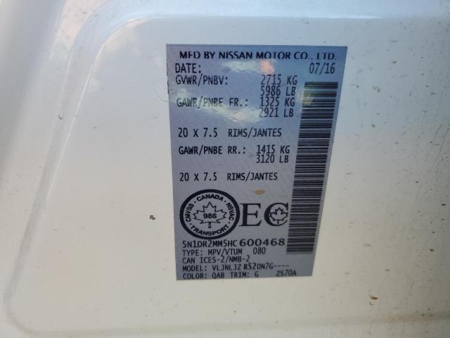 2017 NISSAN PATHFINDER - 5N1DR2MM5HC600468