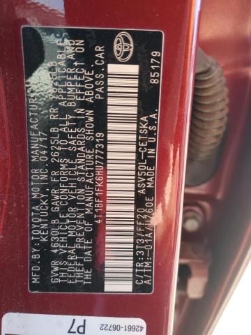 2017 TOYOTA CAMRY LE 4T1BF1FK6HU777319