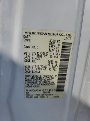 2017 NISSAN NV 3500 S 5BZAF0AA5HN851056
