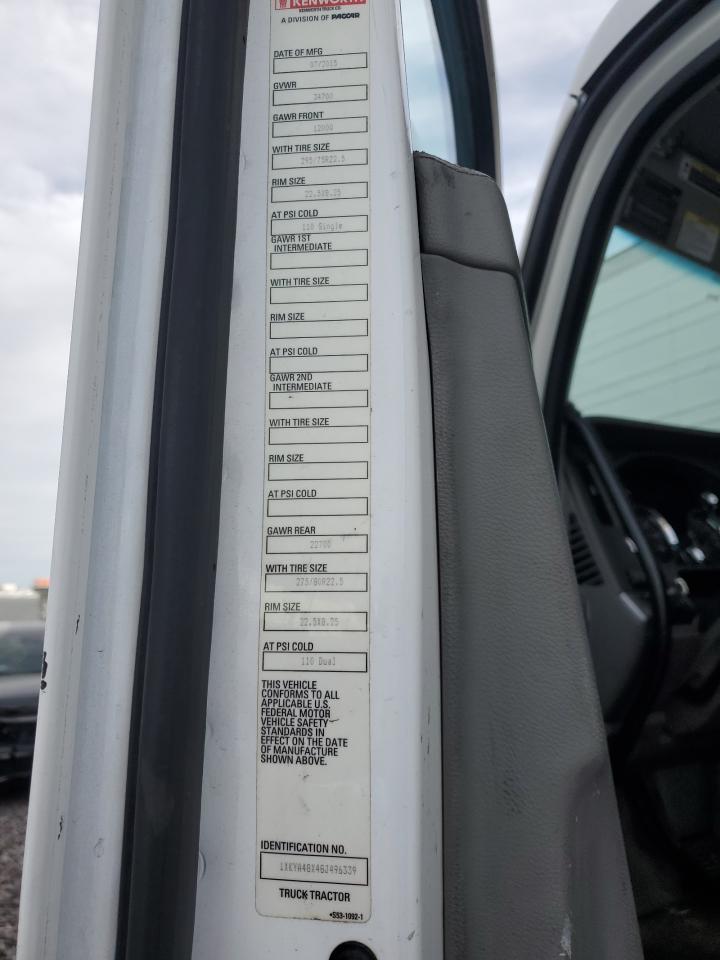 Lot #3312684159 2016 KENWORTH CONSTRUCTI