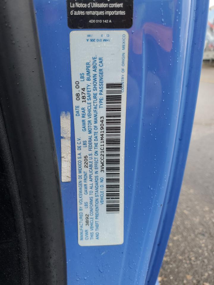 Lot #3283989807 2001 VOLKSWAGEN NEW BEETLE