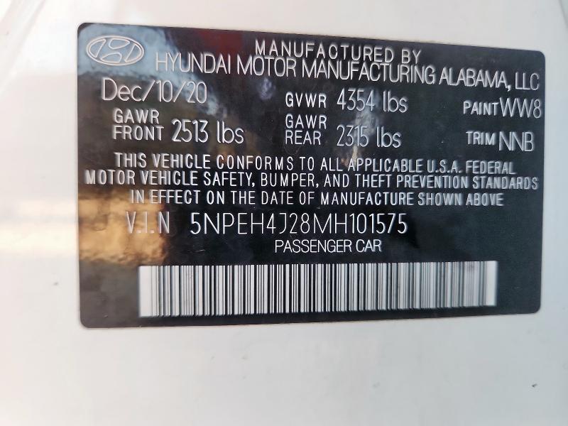 2021 HYUNDAI SONATA LIM - 5NPEH4J28MH101575