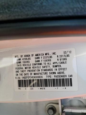 2012 HONDA ACCORD LX - 1HGCP2F34CA089836