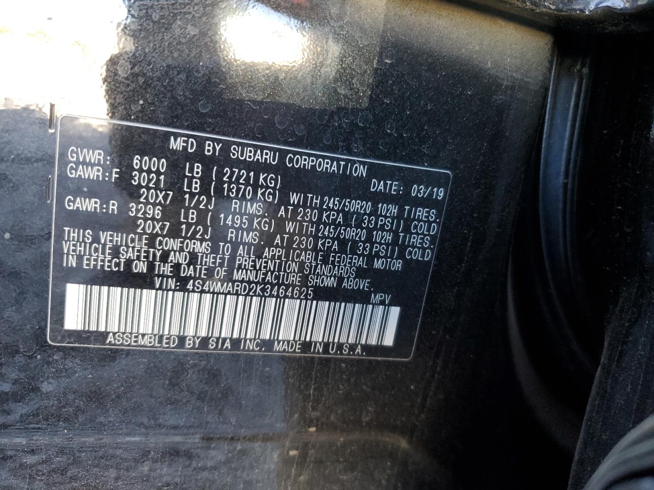 SUBARU ASCENT TOURING