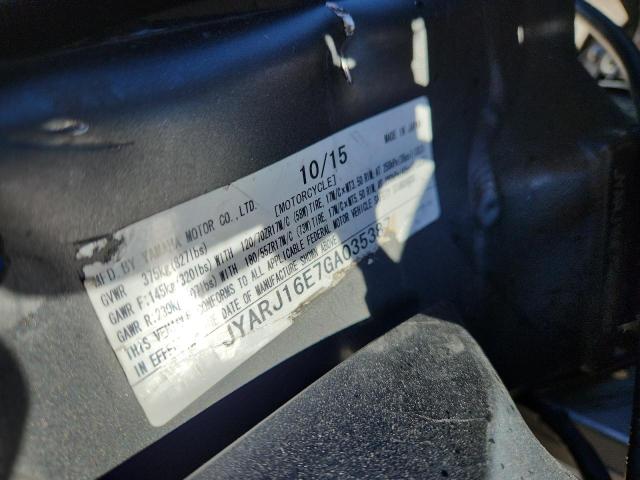 2016 YAMAHA YZFR6 - JYARJ16E7GA035387
