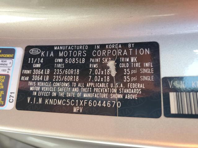 2015 KIA SEDONA EX - KNDMC5C1XF6044670