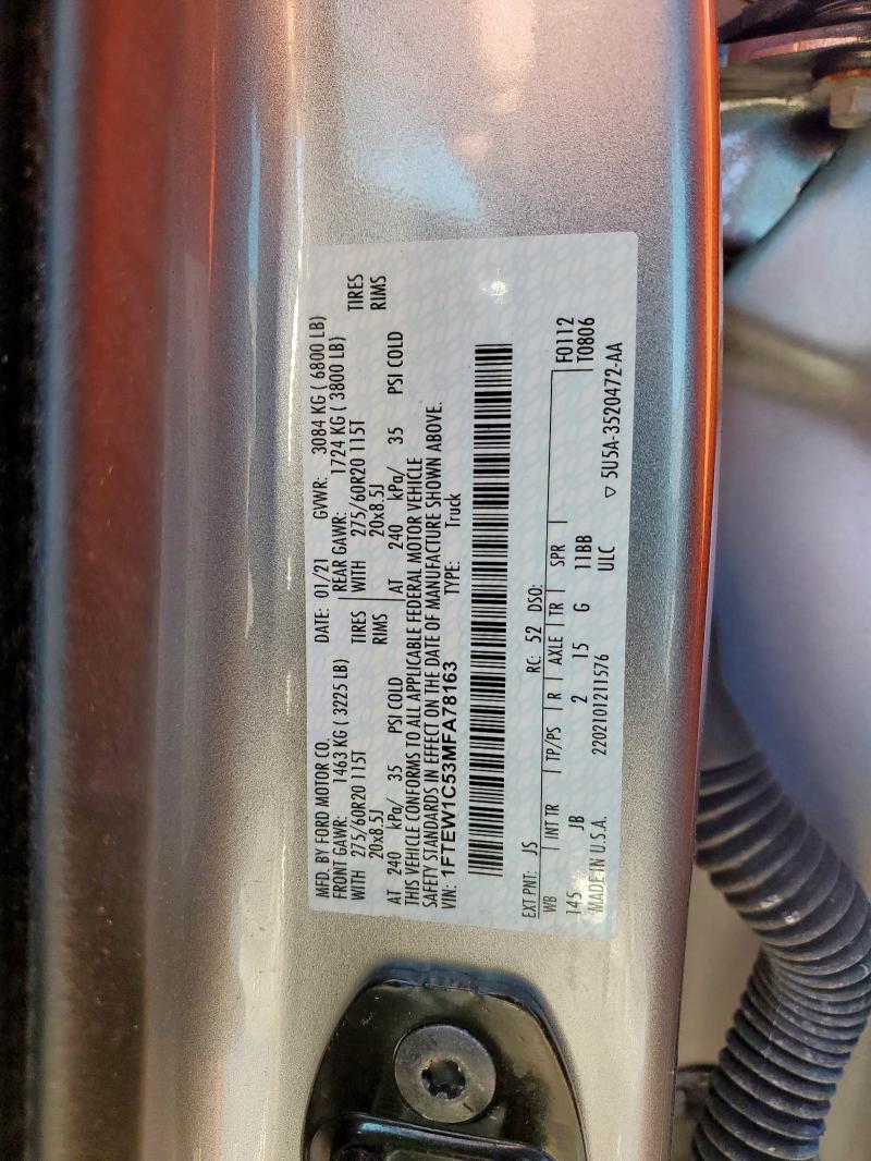 2021 FORD F150 SUPER #3305761767