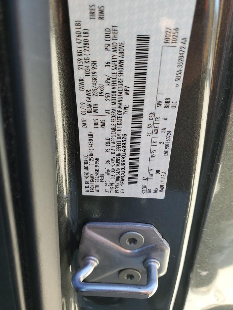 2019 FORD ESCAPE TIT - 1FMCU0J96KUA99526