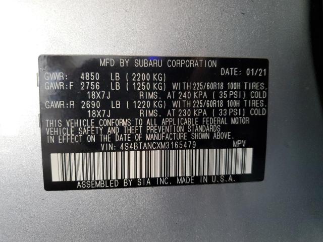 2021 SUBARU OUTBACK LI 4S4BTANCXM3165479