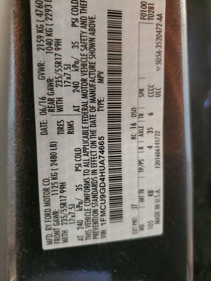 Lot #3260485571 2017 FORD ESCAPE SE