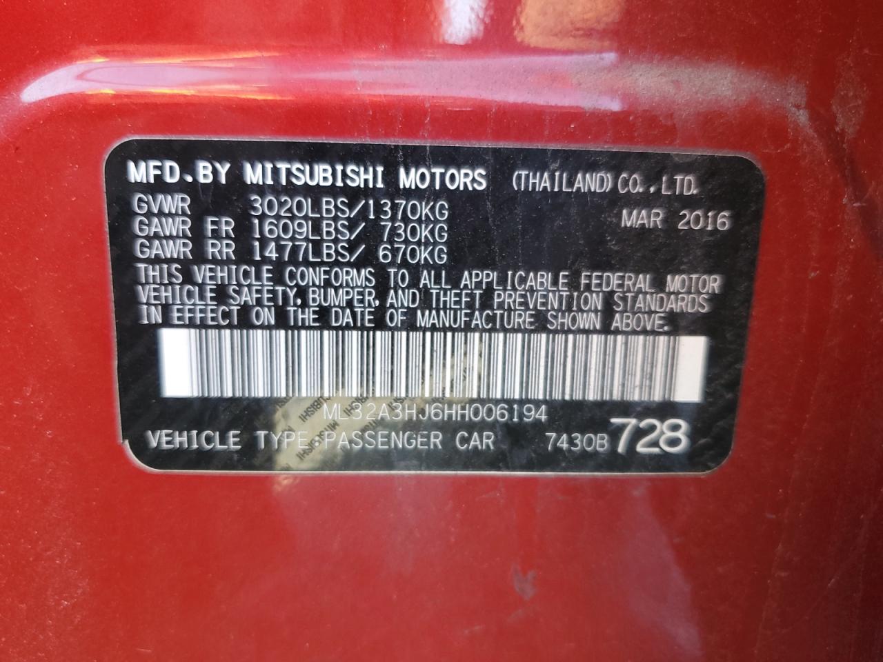 MITSUBISHI MIRAGE ES