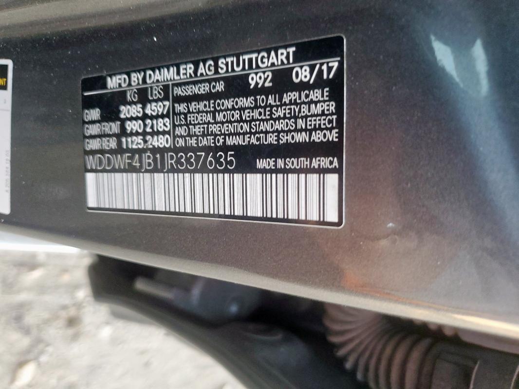 2018 MERCEDES-BENZ C 300 - WDDWF4JB1JR337635