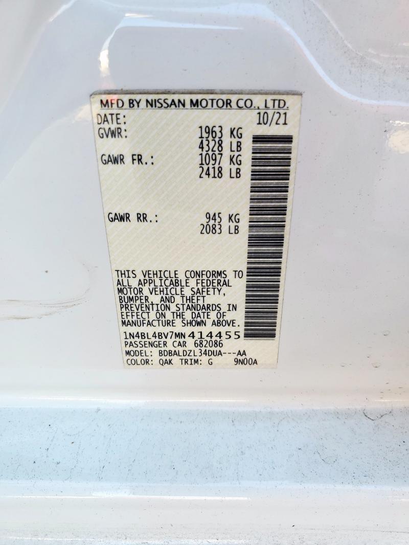 2021 NISSAN ALTIMA S 1N4BL4BV7MN414455