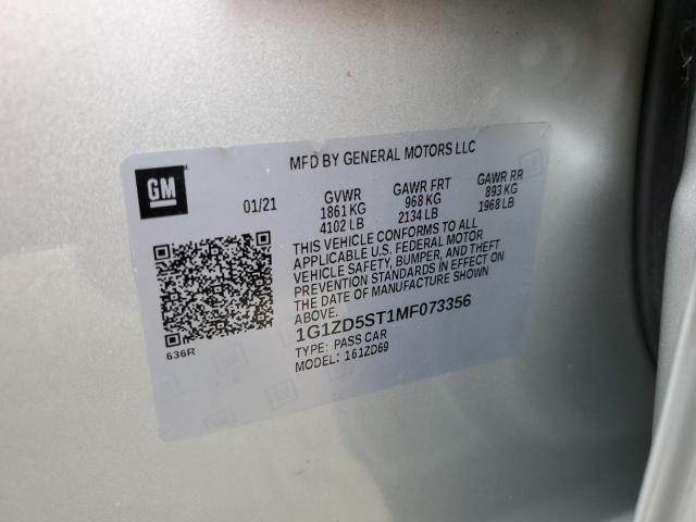 2021 CHEVROLET MALIBU LT - 1G1ZD5ST1MF073356