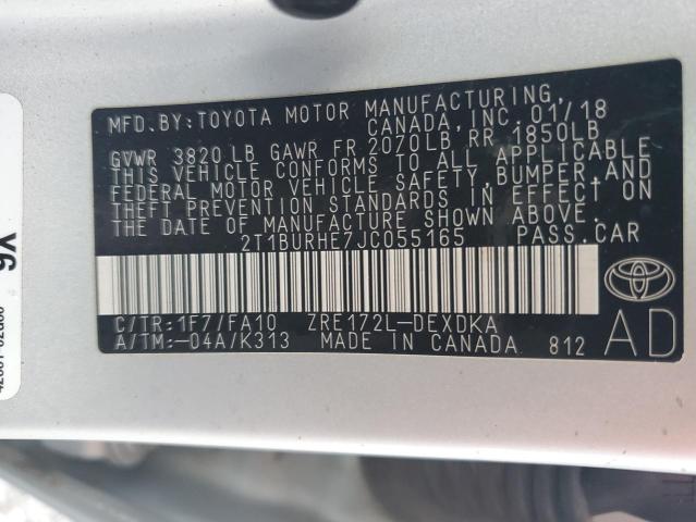 2018 TOYOTA COROLLA L - 2T1BURHE7JC055165