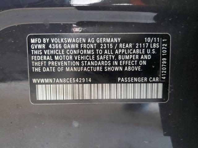 2012 VOLKSWAGEN CC SPORT #3290266248