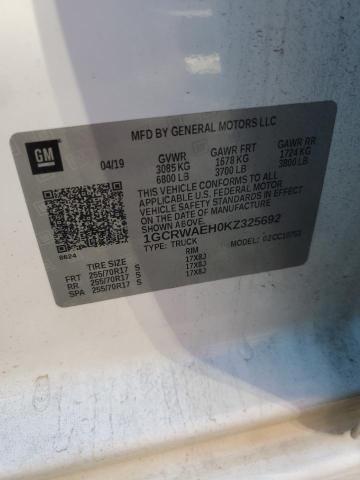 2019 CHEVROLET SILVERADO - 1GCRWAEH0KZ325692