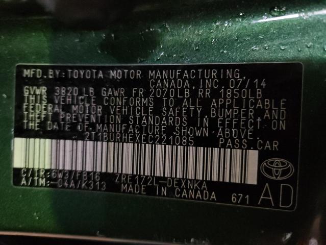 2014 TOYOTA COROLLA L - 2T1BURHEXEC221085