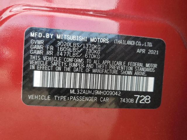 2021 MITSUBISHI MIRAGE ES ML32AUHJ9MH009042