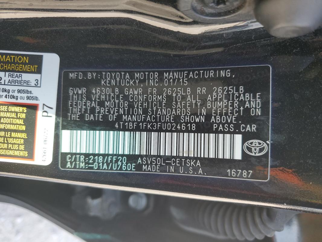 2015 TOYOTA CAMRY LE #3291478960