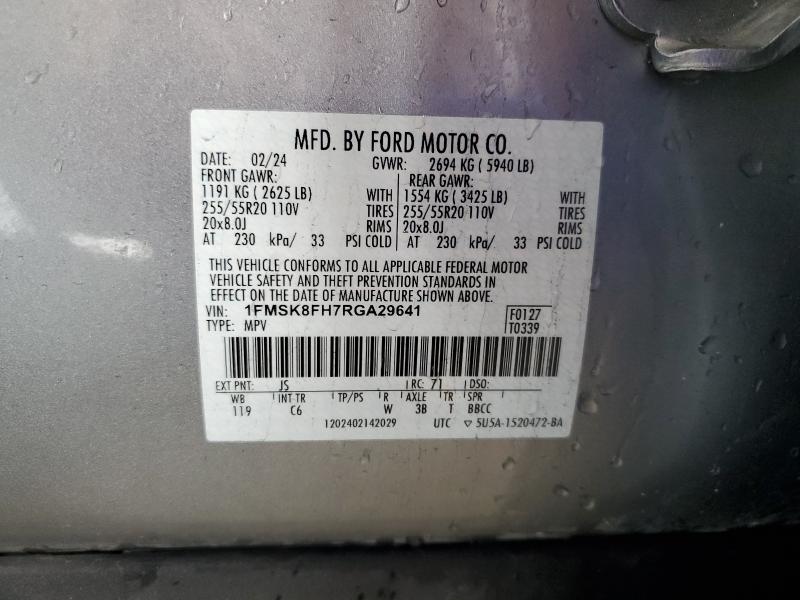 2024 FORD EXPLORER L - 1FMSK8FH7RGA29641