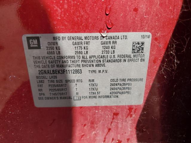 2015 CHEVROLET EQUINOX LT - 2GNALBEK3F1112863