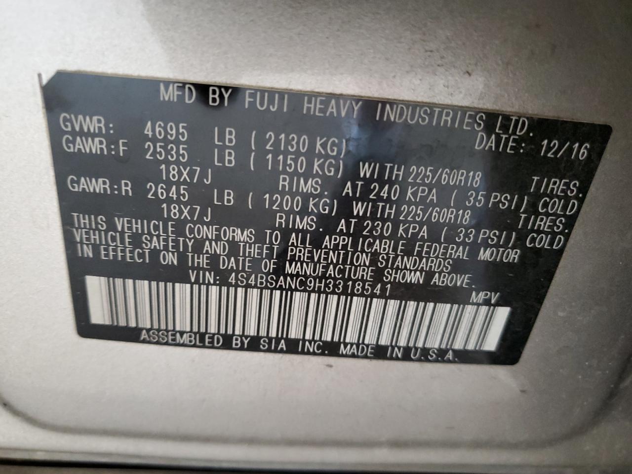 SUBARU OUTBACK 2.5I LIMITED