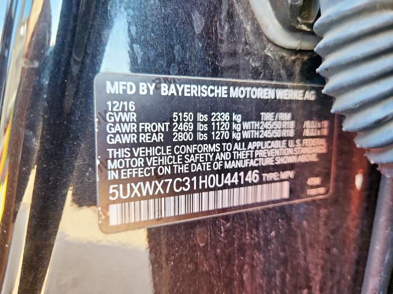 2017 BMW X3 XDRIVE3 - 5UXWX7C31H0U44146